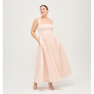 The Rowena Dress - Coral Baroque Shell Cotton Sateen - size M